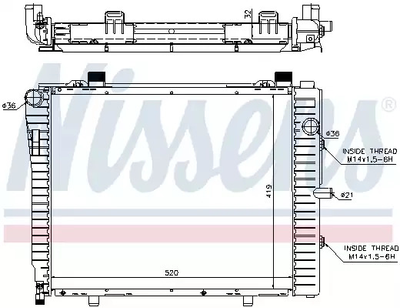 Радіатор охолодження двигуна MERCEDES-BENZ CLK, NISSENS (62712A)