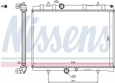 Радиатор охлаждения двигателя DS DS, PEUGEOT 307, NISSENS (63606A)