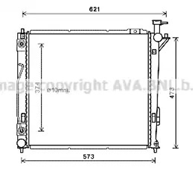 Радиатор охлаждения двигателя HYUNDAI GRAND, AVA COOLING (HY2339)