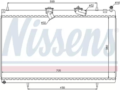 Радиатор охлаждения двигателя CITROËN C5, PEUGEOT 407, NISSENS (63619)