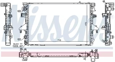 Радиатор охлаждения двигателя VW TRANSPORTER, NISSENS (65282A)