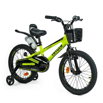 Детский двухколёсный велосипед Corso Tayger 18″ с алюминиевой рамой, ручным тормозом, боковыми колесами и звонком (TG-82159)