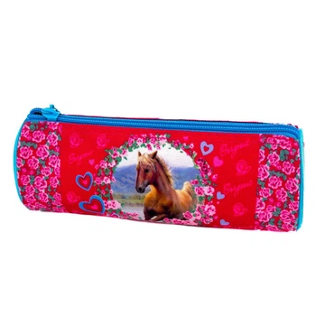 Пенал-косметичка Willy WL-7133 Horse 20.5 х 6 см красный