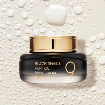 Крем для лица с экстрактом черной улитки и пептидами FarmStay Black Snail & Peptide 9 Perfect Cream 55 ml