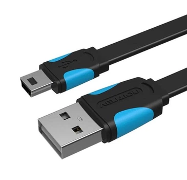 Кабель USB-MiniUSB 2.0 5pin Vention Flat 2m Black (VAS-A14-B200)