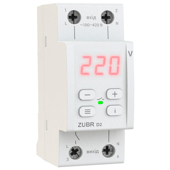 Реле напруги Zubr D2-40 red 40А з червоною індикацією