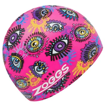 Шапочка для плавания Zoggs Silicone Printed (розовый, рисунок глаза) (465048.LINSMG)