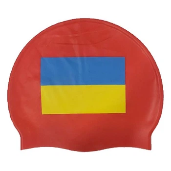 Шапочка для плавания Zoggs Silicone Cap с флагом Украины (красный) (455196.DAMFRD)