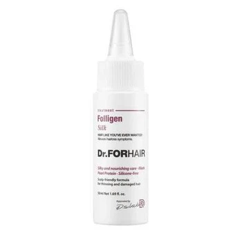 Маска-кондиціонер для пошкодженого волосся Dr.FORHAIR Folligen Silk Treatment відновлення, гладкість та блиск, 50 мл