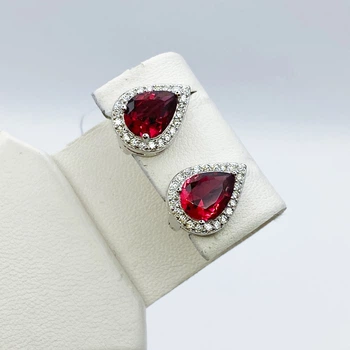Сережки серебряные с кубическим цирконием 4,65 г