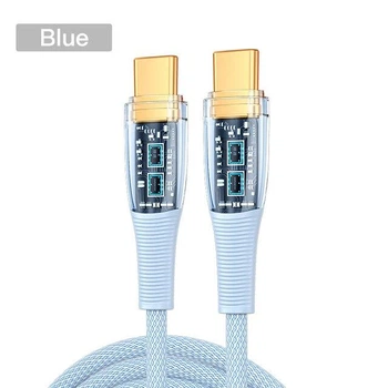 Кабель UWarmSof Turquoise Type-C PD3.1 довжиною 1 метр з підтримкою швидкої зарядки потужністю 60 Вт