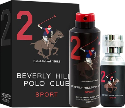 Набір для чоловіків Beverly Hills Polo Club Sport Two Туалетна вода 100 мл + Дезодорант 175 мл (6291107166568)