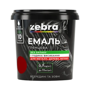 Эмаль акриловая Зебра 76 темно-вишневая 0,7 кг