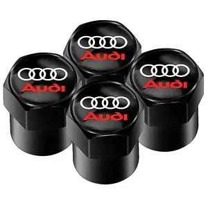 Захисні ковпачки на ніпеля AUDI з логотипом і написом (Black)