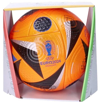 М'яч футбольний Adidas EURO24 Fussballliebe Winter OMB IN9382 №5 Помаранчево-чорний