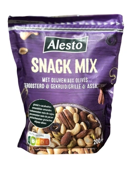 Суміш горіхів Alesto Snack Mix із сушеними оливковими кільцями 200г