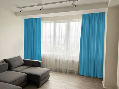 Комплект штор MANA микровелюр Diamond 150*260 см, две шторы. Цвет ярко-голубой (351).