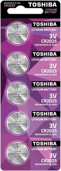 Батарейка таблетка для часов TOSHIBA CR2025 5 шт