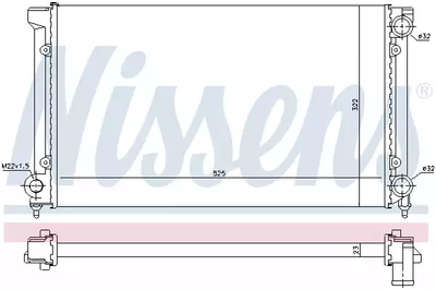 Радіатор охолодження двигуна VW PASSAT, NISSENS (651741)