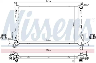 Радіатор охолодження двигуна NISSAN NV300, FIAT TALENTO, NISSENS (630793)