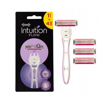 Верстат для гоління жіночий Wilkinson Sword Intuituin Hybrid 3 Flow з 4 змінними картриджами