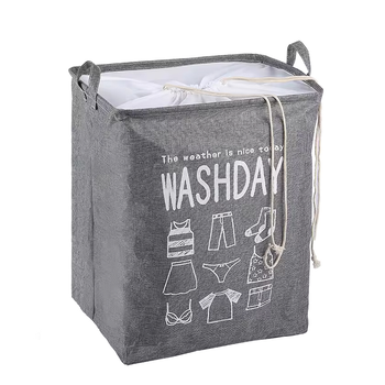 Органайзер - мешок, складная корзина для белья одежды и игрушек Washday 43×33×50 см Серая, (J1-02747)
