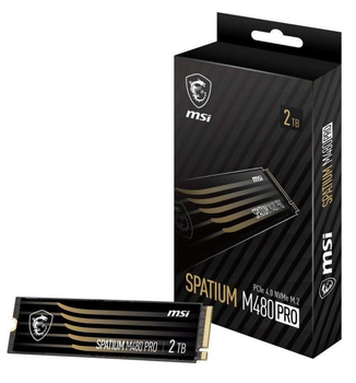 SSD накопитель MSI Spatium M480 Pro 2 TB (S78-440Q600-P83), (up to 7400/7000 MB/s), M.2 PCIe 4.0 x4, Совместим с Playstation 5