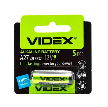 Батарейка 12V 27A MN27 8LR732, VIDEX A27 12В батарея