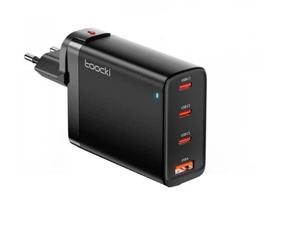 Зарядное устройство Toocki 100W GaN P100BD12C2A0 - 4 порта 2C+2A черное евро вилка