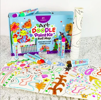 Художественный набор для рисования Tookyland точечная живопись для малышей 10 цветов с рулонной раскраской