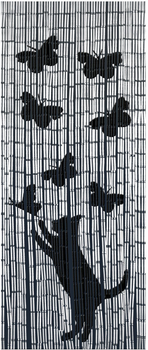 Шторка Maximex Кіт і метелики Бамбукова Чорна 90 x 200 см