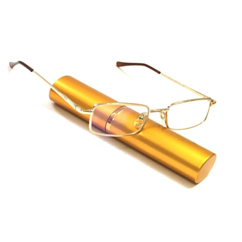 Унісекс окуляри для корекції зору у металевій оправі з білими полімерними лінзами у футлярі +1.75 2135