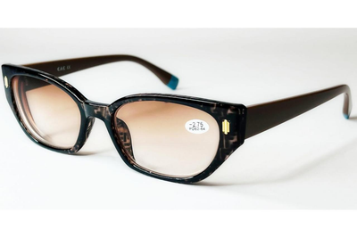 Женские очки с тонированной линзой для коррекции зрения плюс и минус -1.75 2274