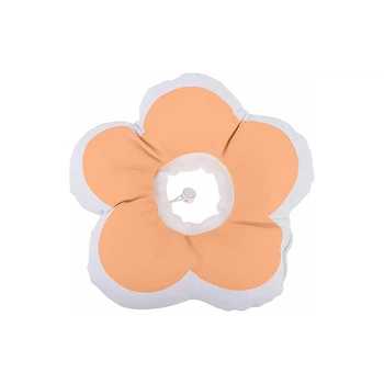 М'який комір-подушка для кішок Lesko DT-1018 XS Peach післяопераційний захисний від вилизування
