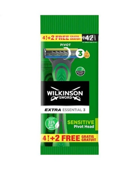 Одноразовий верстат для гоління чоловічий Wilkinson Sword Extra Essential 3 Sensitive 6 шт