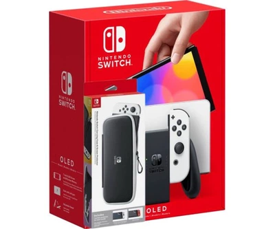 Игровая консоль Nintendo Switch (OLED model) White + Чехол + Защитная пленка Carrying Case & Screen Protector
