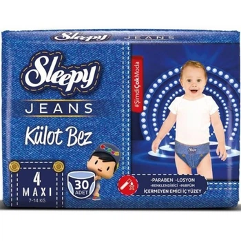 Подгузники-трусики детские Sleepy Jeans maxi 4 (7-14 кг) 30 шт.