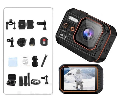 Екшн action камера VIRAN з дисплеєм Wi-Fi p2p крепления Захист IP68