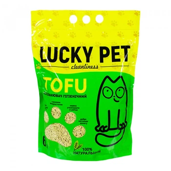 Наполнитель для кошачьего туалета Lucky Pet тофу соевый с ароматом зеленого чая 6 л