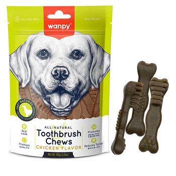 Жевательное лакомство для собак Wanpy Toothbrush Chews Chicken зубная щетка (DB-13)