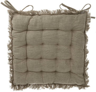 Poduszka na krzesło Home Styling Collection Simply pikowana bawełna khaki 40 x 40 cm (5902973439250)