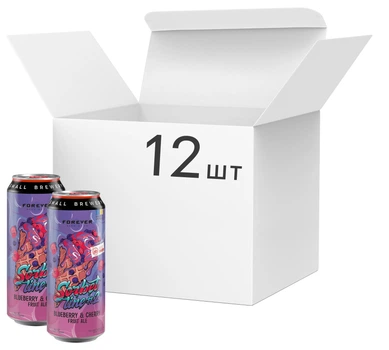 Упаковка пива Forever Blueberry&Cherry светлое нефильтрованное 0.5 л 4.5% х 12 шт (14820183002362)