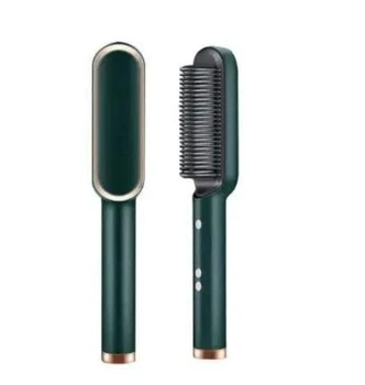 Гребінець для випрямлення волосся Hair Straightener HQT-909 зелений з турмаліновим покриттям