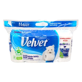 Туалетний папір Velvet Soft 8 рул 3 шари 150 відривів