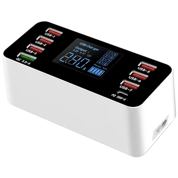 Мультизарядний пристрій на 8 портів Addap WLX-A9P, МЗП з дисплеєм, 60W (7606)