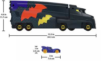 Transporter samochodowy Mattel Batwheels DC Bat-Big Rig Hauler z autem (0194735134250)