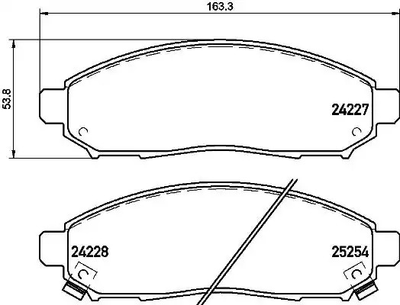 Комплект гальмівних колодок, дискове гальмо NISSAN NP300, BREMBO (P56096)