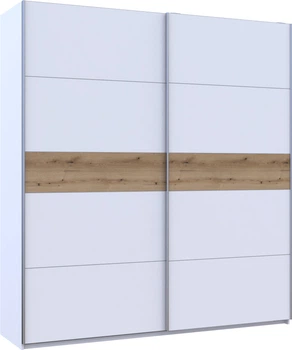 Шкаф купе Doros G-Caiser Белый/Белый вставка Дуб Эвок 2 ДСП /5 частей 220х60х240 (44900283)