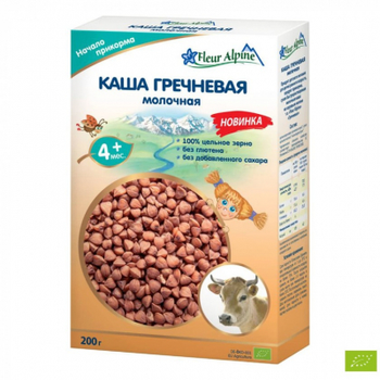 Дитяча каша Fleur Alpine молочна Organic Гречана 200 г (4006303005588)
