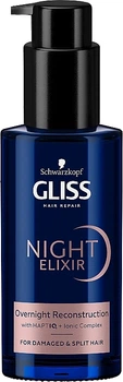 Эликсир для поврежденных волос и секущихся кончиков - Gliss Hair Repair Night Elixir Overnight Reconstruction 100ml (1208930-8609320)